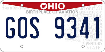 OH license plate GOS9341