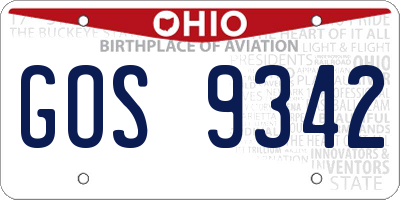 OH license plate GOS9342