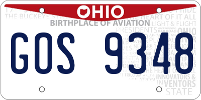 OH license plate GOS9348