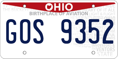 OH license plate GOS9352