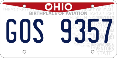 OH license plate GOS9357