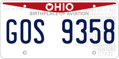 OH license plate GOS9358