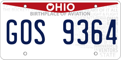 OH license plate GOS9364