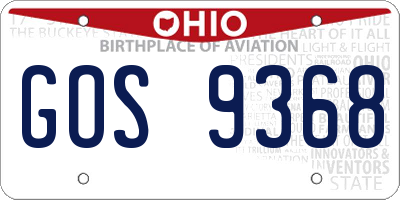 OH license plate GOS9368