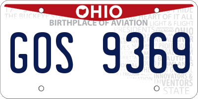 OH license plate GOS9369