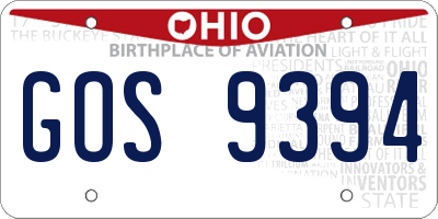OH license plate GOS9394