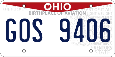 OH license plate GOS9406