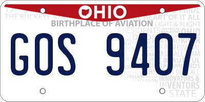 OH license plate GOS9407