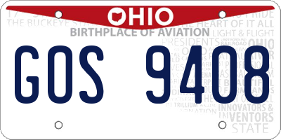 OH license plate GOS9408