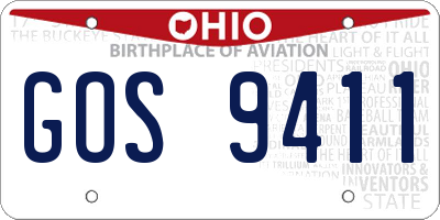 OH license plate GOS9411