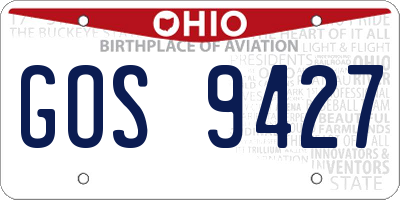 OH license plate GOS9427