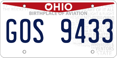 OH license plate GOS9433