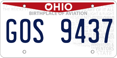 OH license plate GOS9437