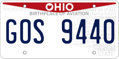 OH license plate GOS9440