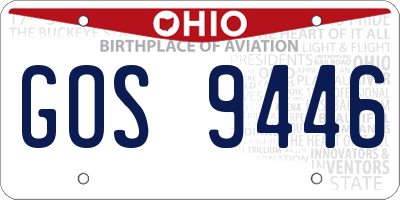 OH license plate GOS9446