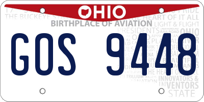 OH license plate GOS9448