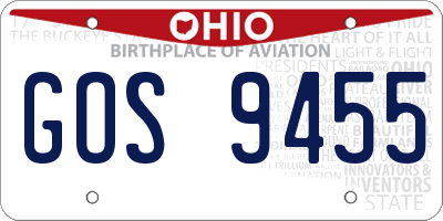 OH license plate GOS9455