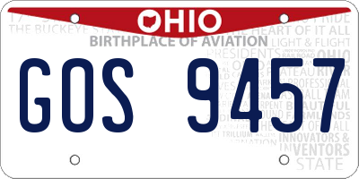 OH license plate GOS9457