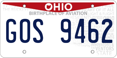 OH license plate GOS9462