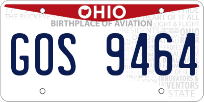 OH license plate GOS9464