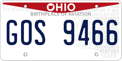 OH license plate GOS9466