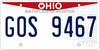 OH license plate GOS9467
