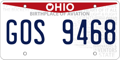 OH license plate GOS9468