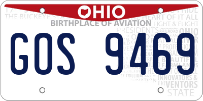 OH license plate GOS9469