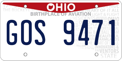 OH license plate GOS9471