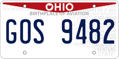 OH license plate GOS9482
