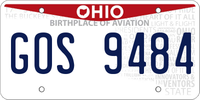 OH license plate GOS9484