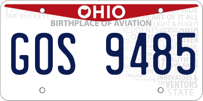 OH license plate GOS9485