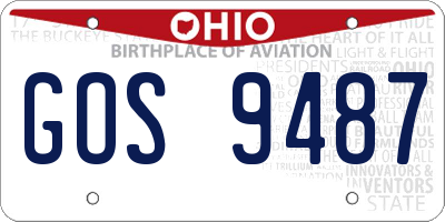 OH license plate GOS9487