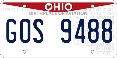 OH license plate GOS9488