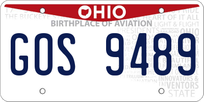 OH license plate GOS9489