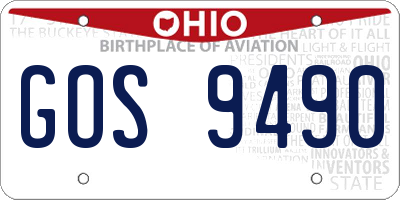 OH license plate GOS9490