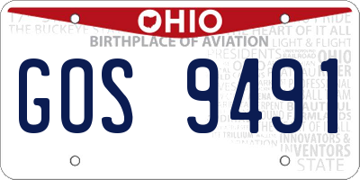 OH license plate GOS9491