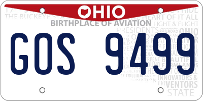 OH license plate GOS9499