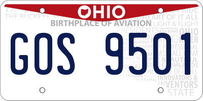 OH license plate GOS9501