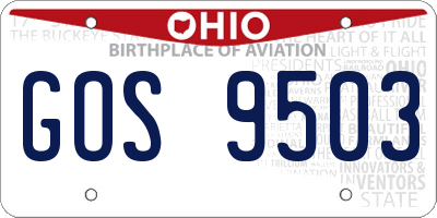 OH license plate GOS9503