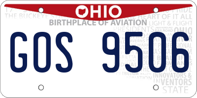 OH license plate GOS9506