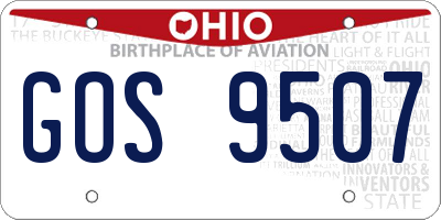 OH license plate GOS9507