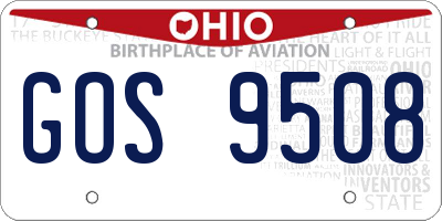 OH license plate GOS9508