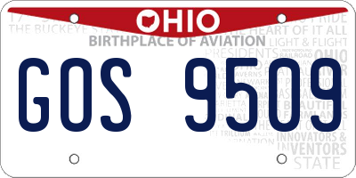 OH license plate GOS9509