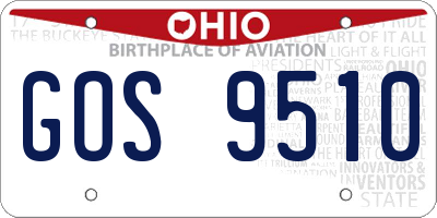 OH license plate GOS9510