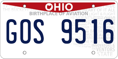 OH license plate GOS9516