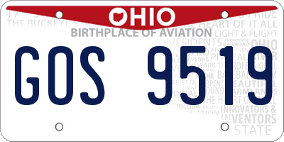 OH license plate GOS9519