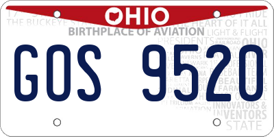 OH license plate GOS9520