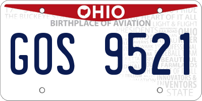 OH license plate GOS9521