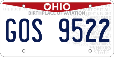 OH license plate GOS9522